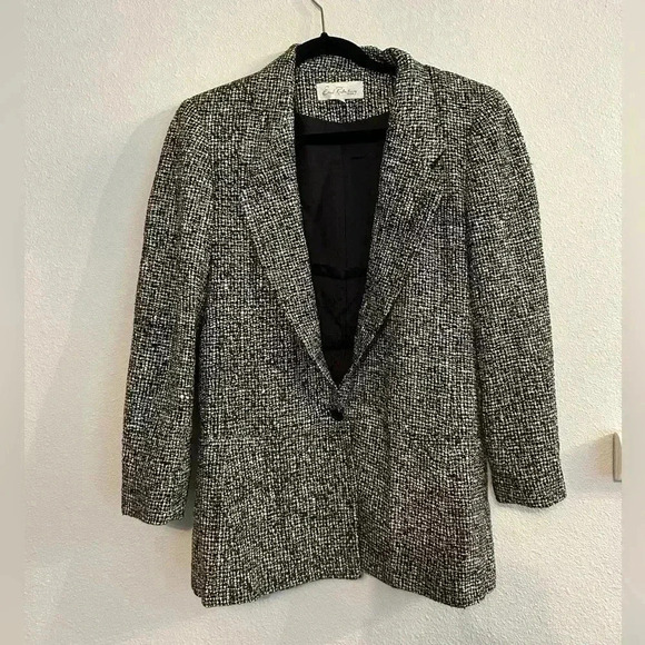 Vintage Earl Rutenberg Tweed oversized jacket blazer size S-M - Picture 3 of 8